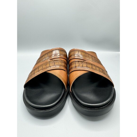 STACY ADAMS Men's Mondo Cross Strap Open Toe Slide Sandals, Size 12M, Cognac - Picture 7 of 11